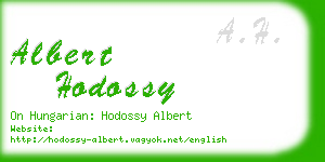 albert hodossy business card